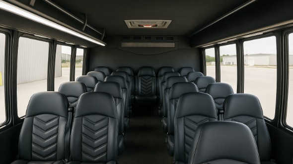 Interior of Charter Bus Company Broomfield's 18 Passenger Minibus in Broomfield