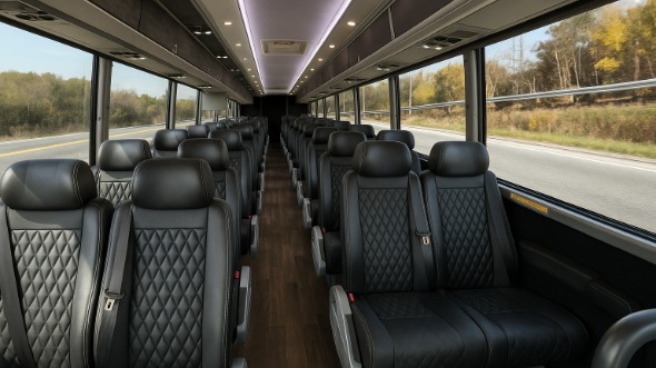 Interior of Charter Bus Company Broomfield's 20 Passenger Mini bus in Broomfield