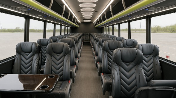 Interior of Charter Bus Company Broomfield's 25 Passenger Mini bus in Broomfield