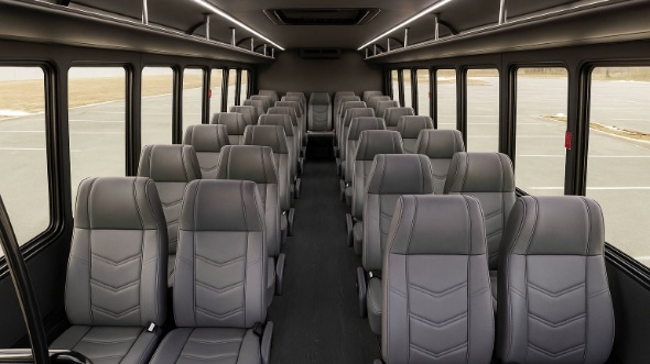 Interior of Charter Bus Company Broomfield's 28 Passenger Mini bus in Broomfield
