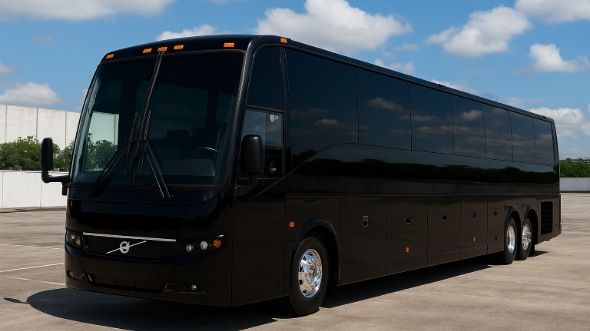 Exterior of Charter Bus Company Broomfield's 50 Passenger Charter Bus in Broomfield
