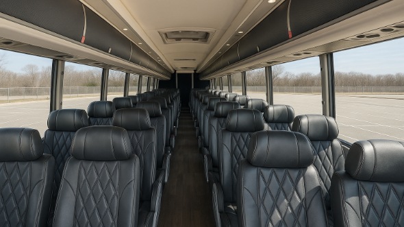 Interior of Charter Bus Company Thornton's 54 Passenger Charter Bus in Thornton