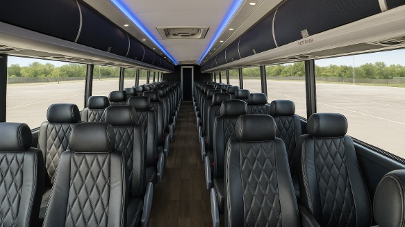 Interior of Charter Bus Company Broomfield's 56 Passenger Charter Bus in Broomfield