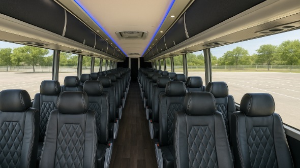 broomfield 50 passenger charter bus inside