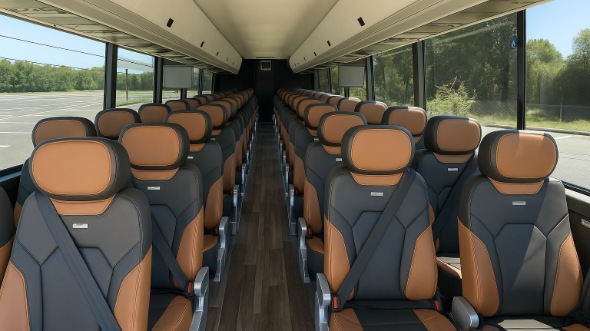 broomfield 54 passenger charter bus inside