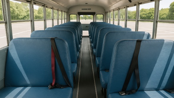 Interior of Charter Bus Company Broomfield's School Bus in Broomfield