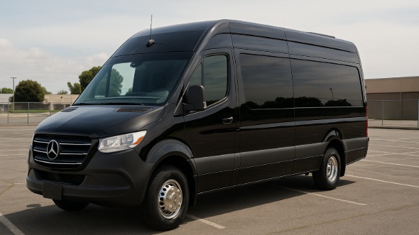 Exterior of Charter Bus Company Broomfield's Sprinter Van Rental With Driver in Broomfield